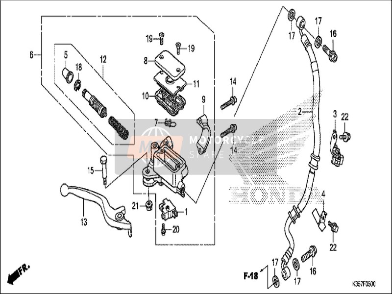 Honda WW125EX2 2017 Front Brake Master Cylinder for a 2017 Honda WW125EX2